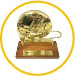 Troféu de premiação em 2016